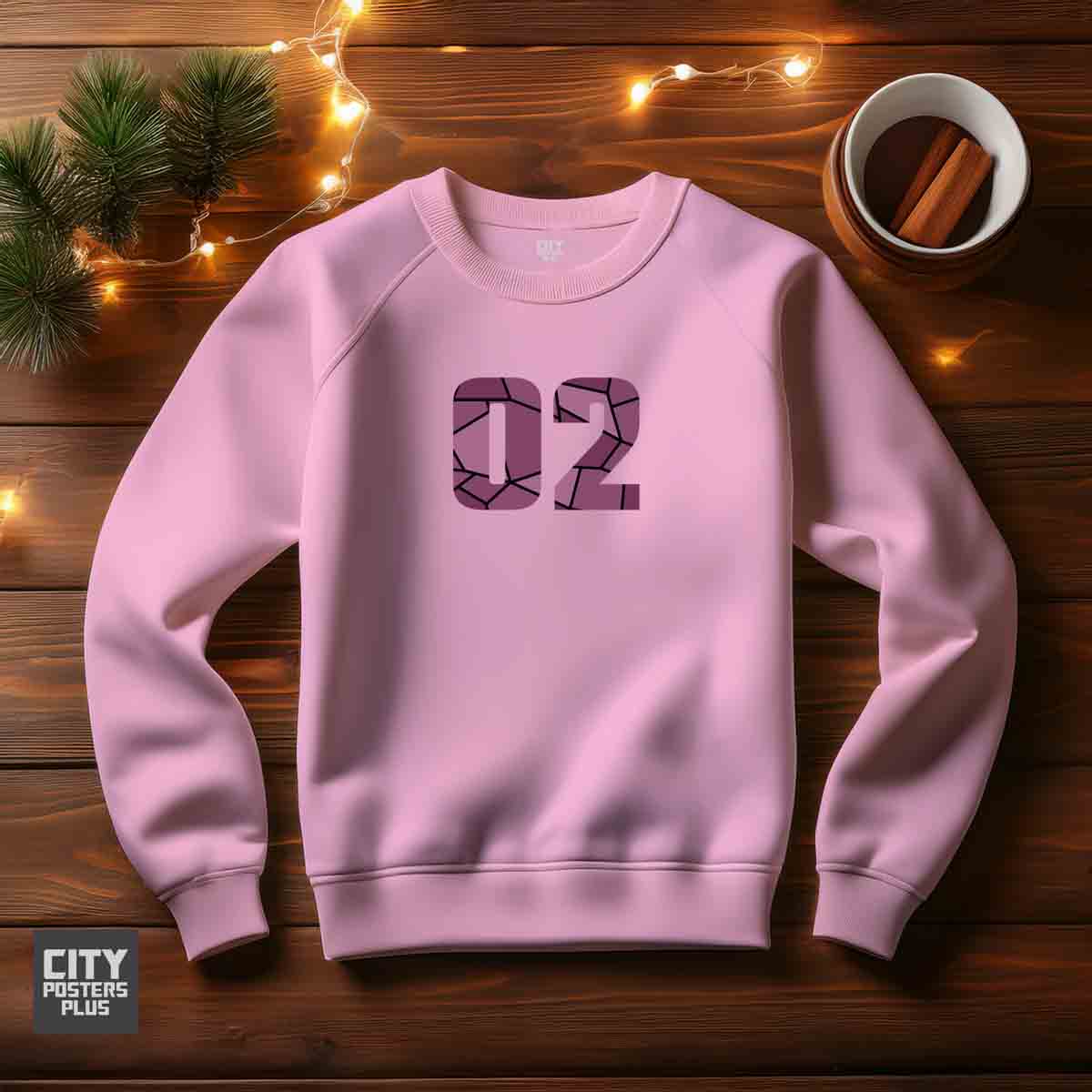 02 Number Unisex Sweatshirt (Light Pink)