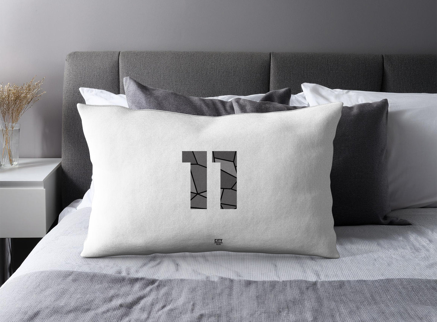 Print Deliver Plus 11 Number Pillow Case and Pillow Throw (White)