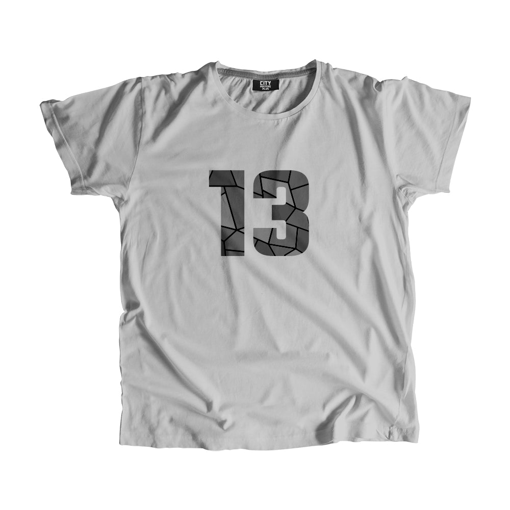 13 Number Men Unisex T-Shirt (Melange Grey)