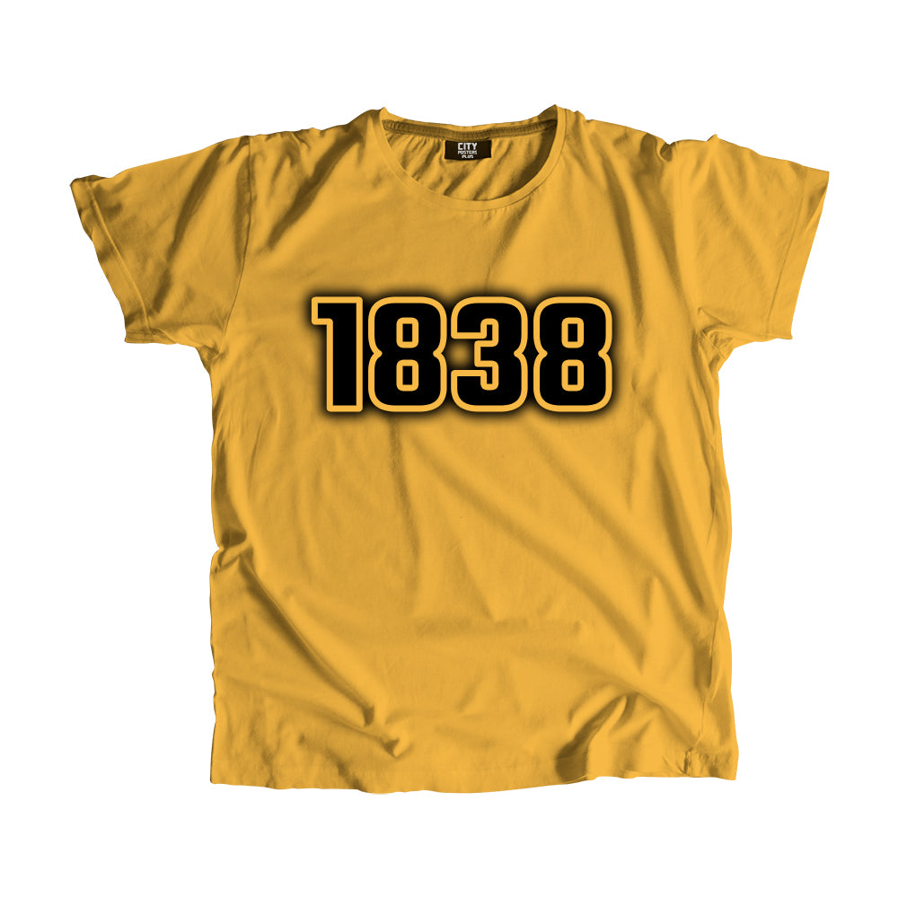 1838 Year Men Unisex T-Shirt (Golden Yellow)
