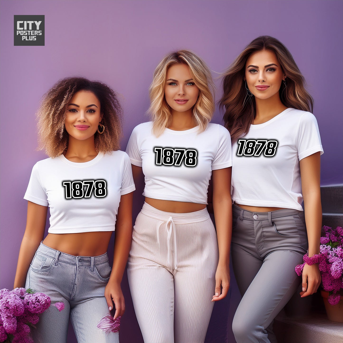 1878 Year Women Crop Top (White)