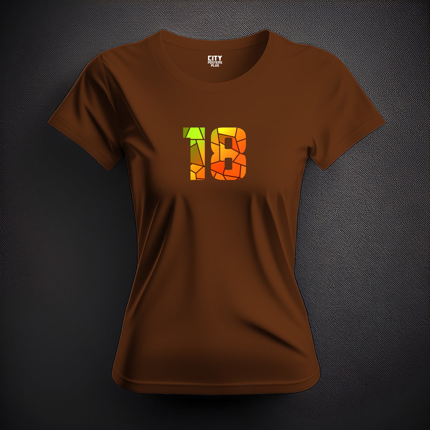 18 Number Women T-Shirt (Brown)