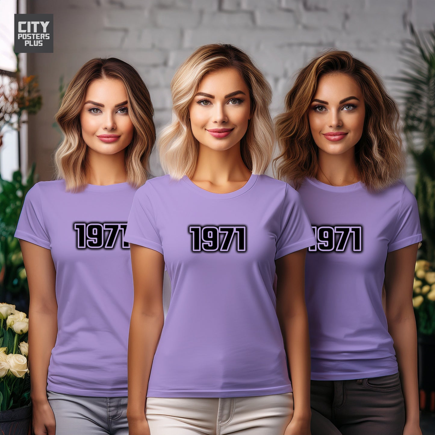 1971 Year Women T-Shirt (Iris Lavender)