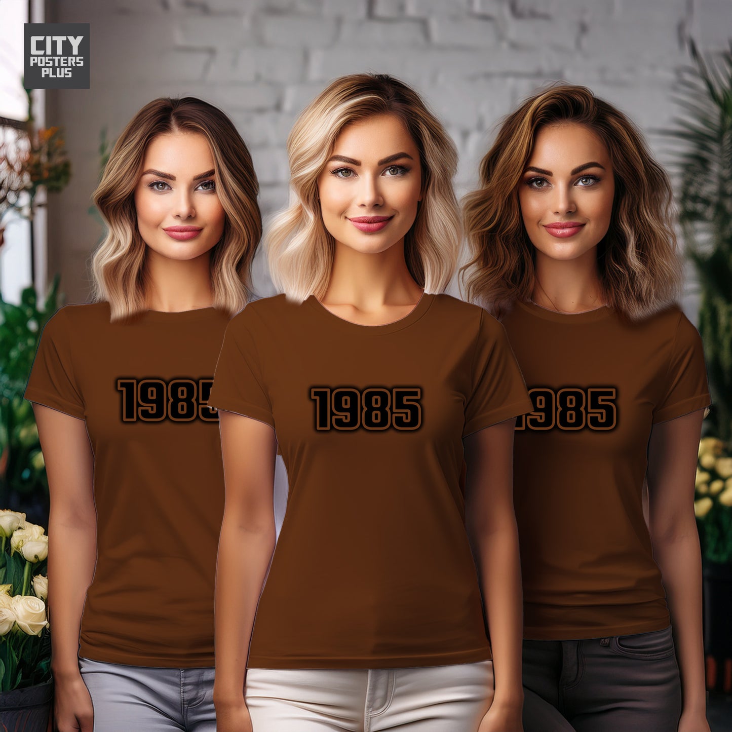 1985 Year Women T-Shirt (Brown)