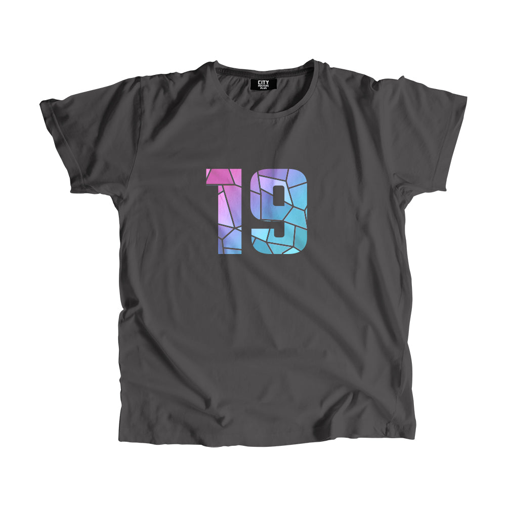 19 Number Men Unisex T-Shirt (Charcoal Grey)