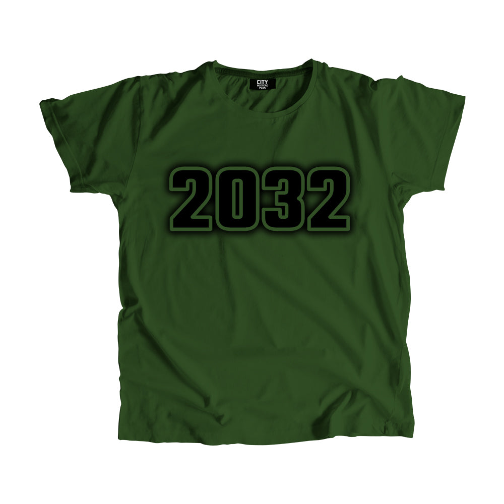 2032 Year Men Unisex T-Shirt (Olive Green)