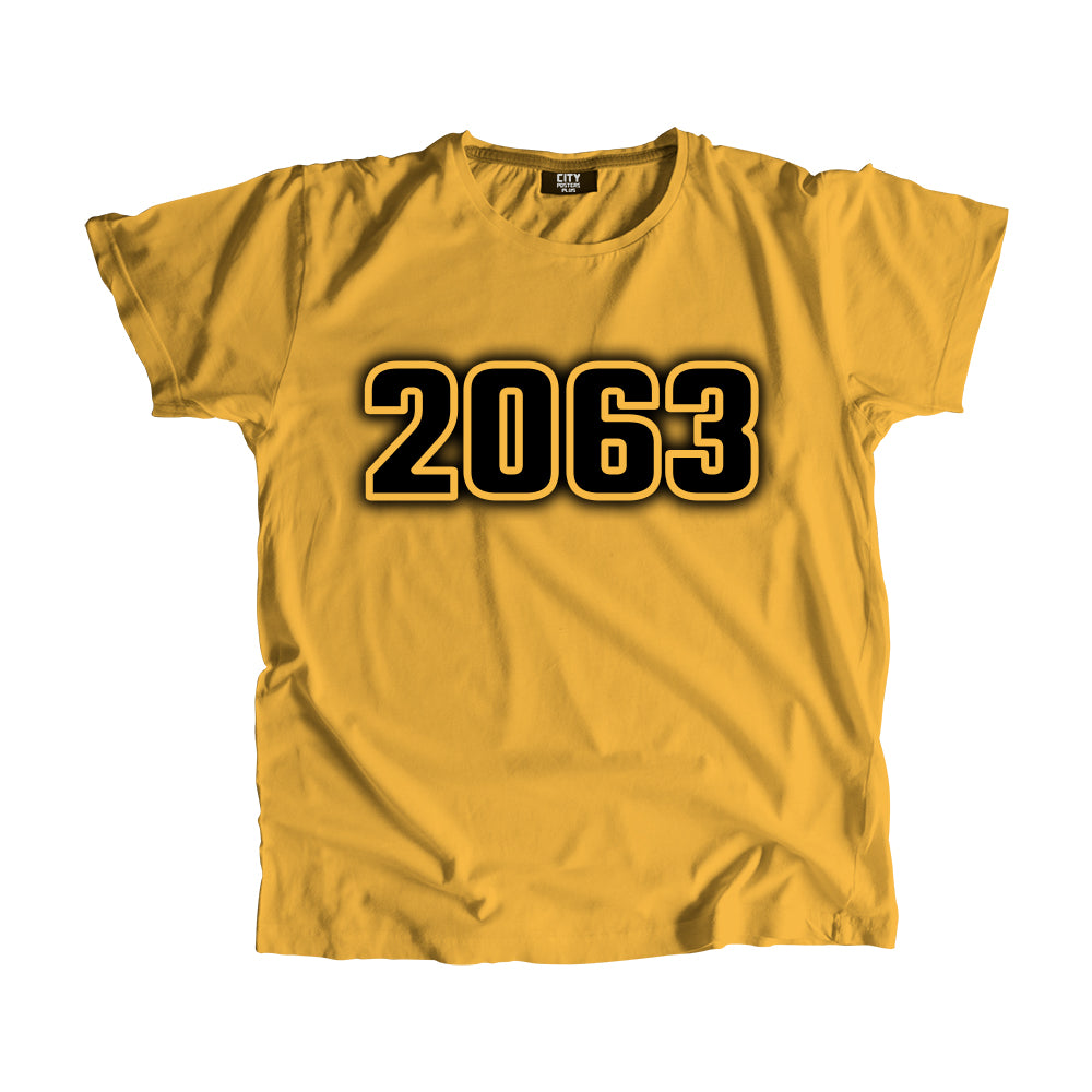 2063 Year Men Unisex T-Shirt (Golden Yellow)