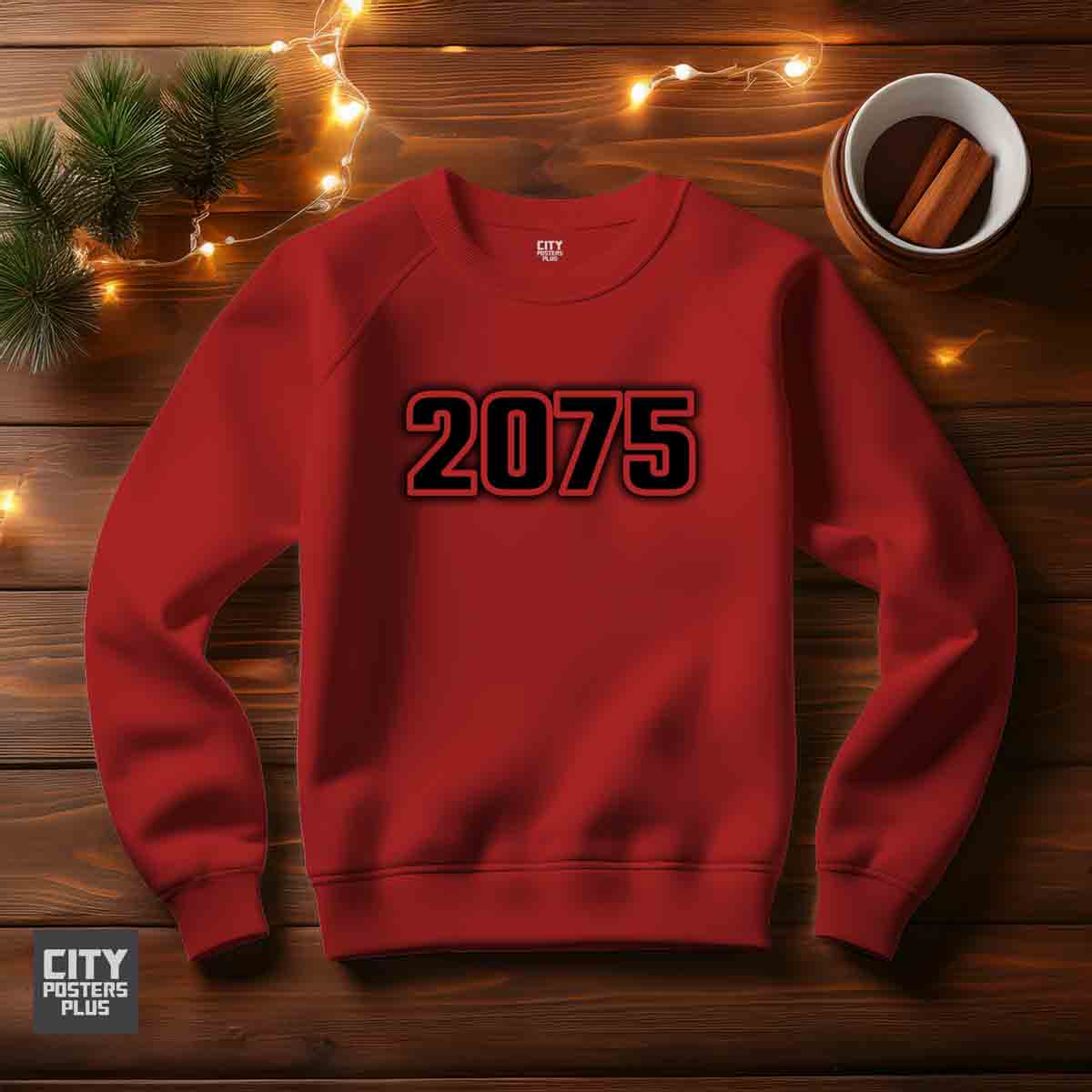 2075 Year Men Unisex Sweatshirt (Red)