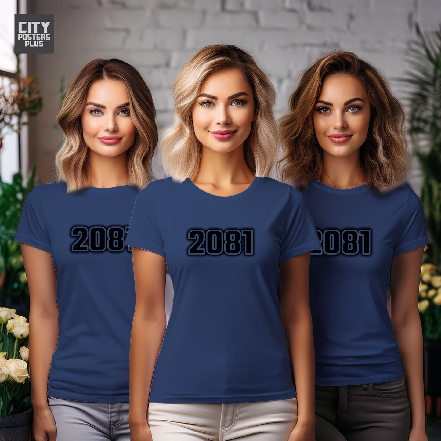 2081 Year Women T-Shirt (Navy Blue)