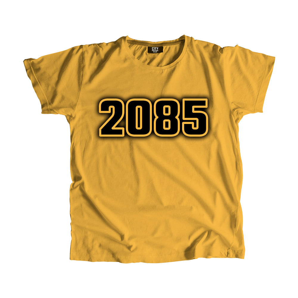 2085 Year Men Unisex T-Shirt (Golden Yellow)