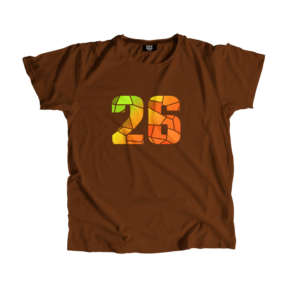 26 Number Men Unisex T-Shirt (Brown)
