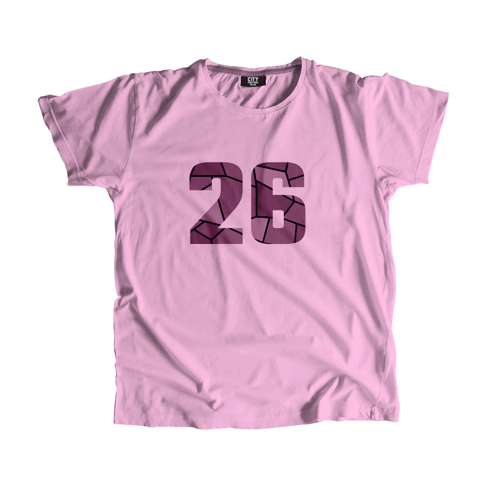 26 Number Men Unisex T-Shirt (Light Pink)
