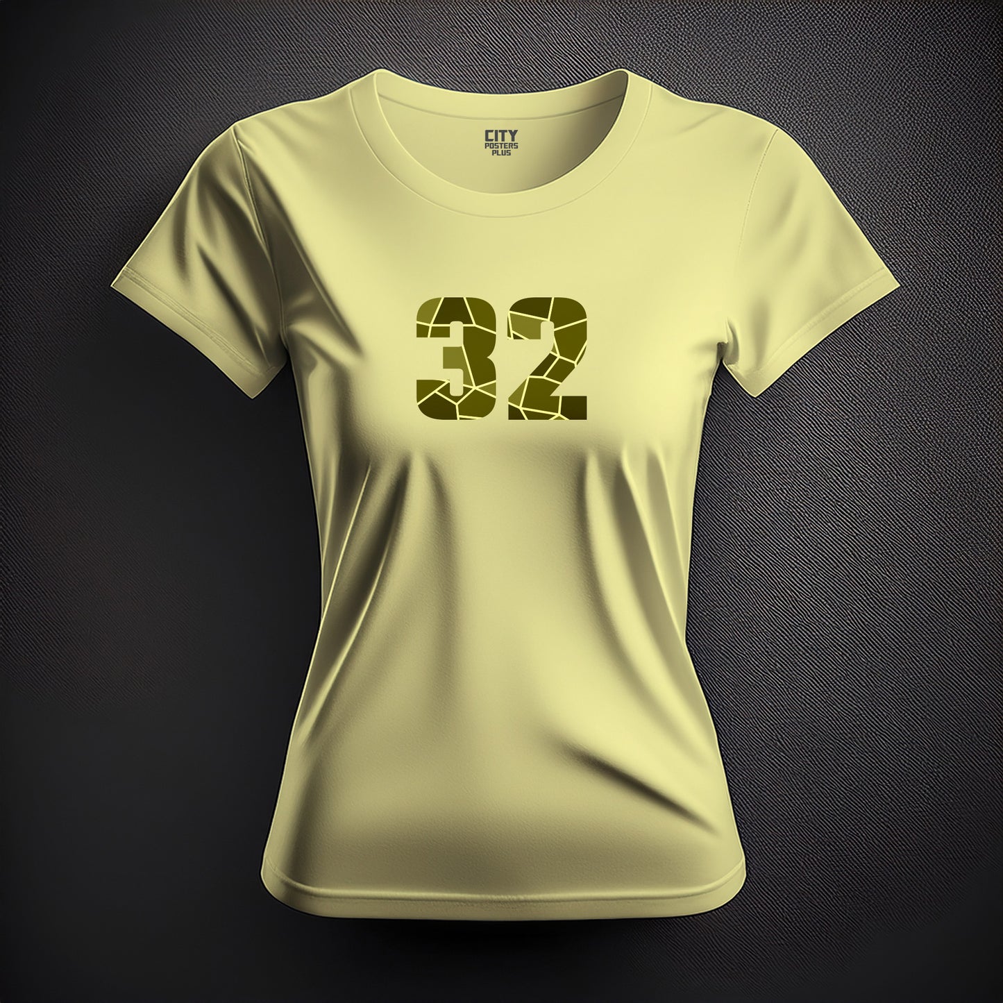 32 Number Women T-Shirt (Butter Yellow)