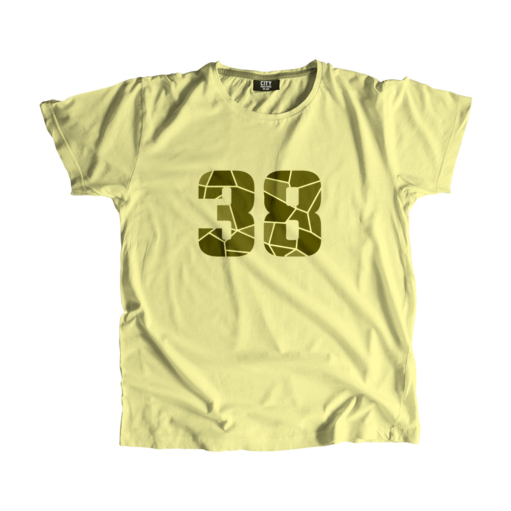 38 Number Men Unisex T-Shirt (Butter Yellow)