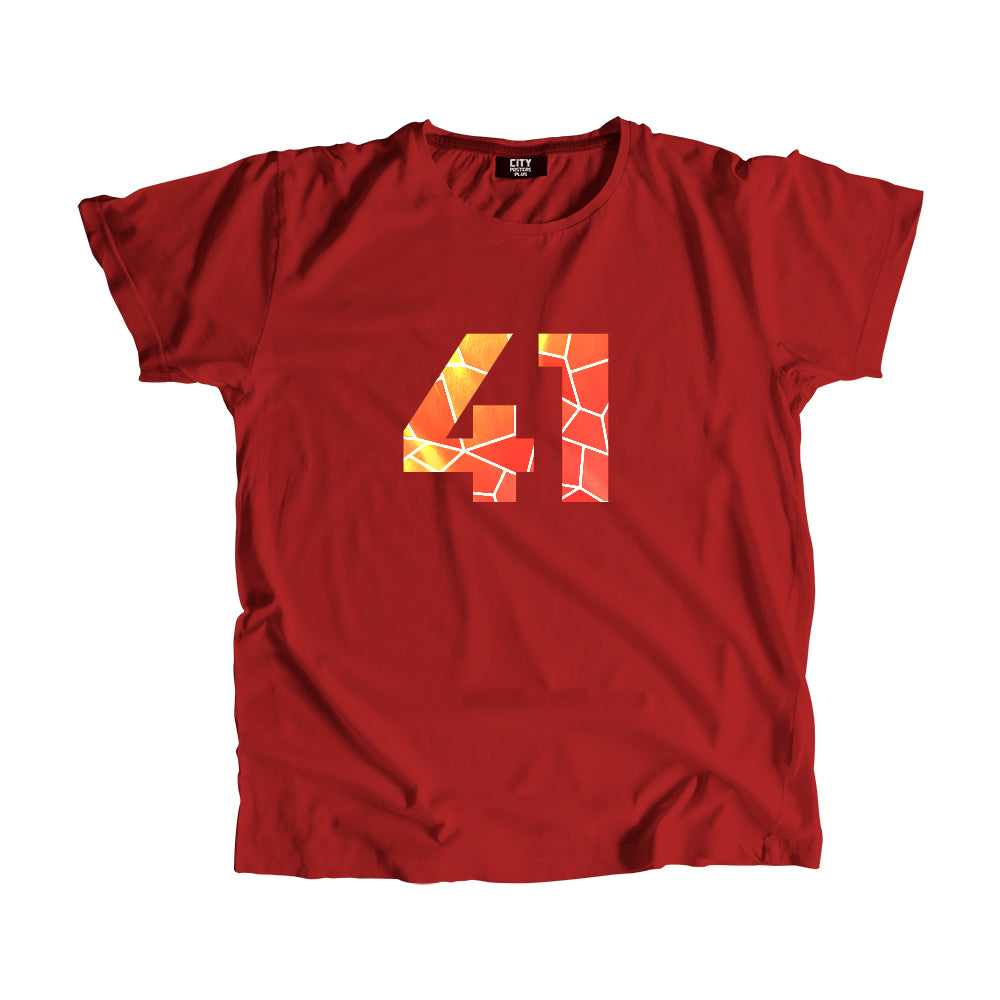 41 Number Men Unisex T-Shirt (Red)