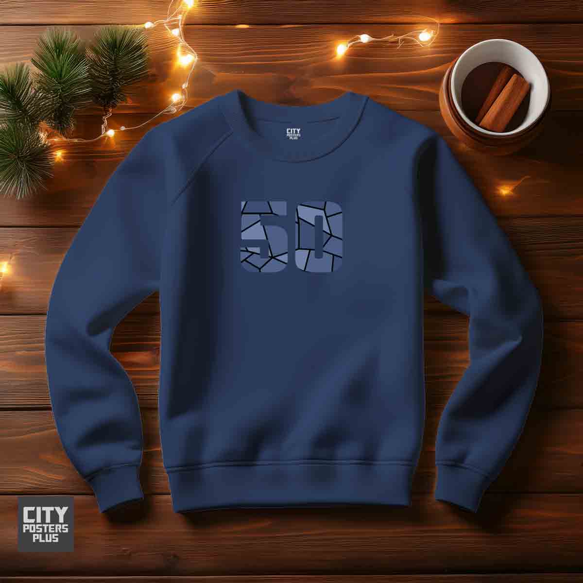 50 Number Unisex Sweatshirt (Navy Blue)
