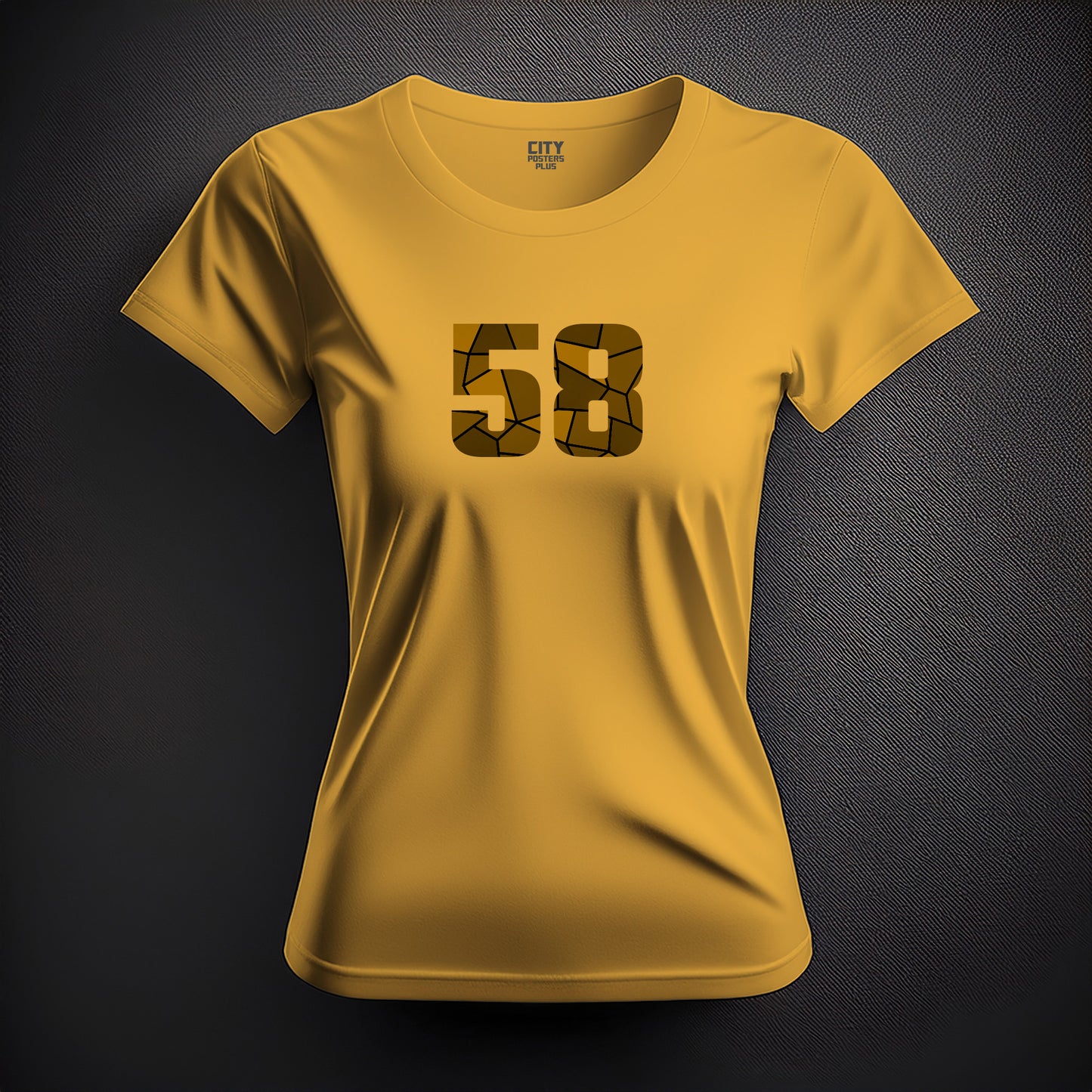 58 Number Women T-Shirt (Golden Yellow)
