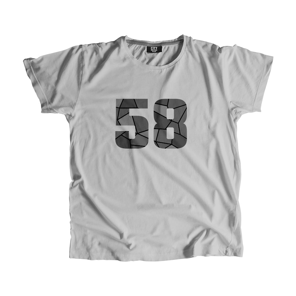58 Number Men Unisex T-Shirt (Melange Grey)