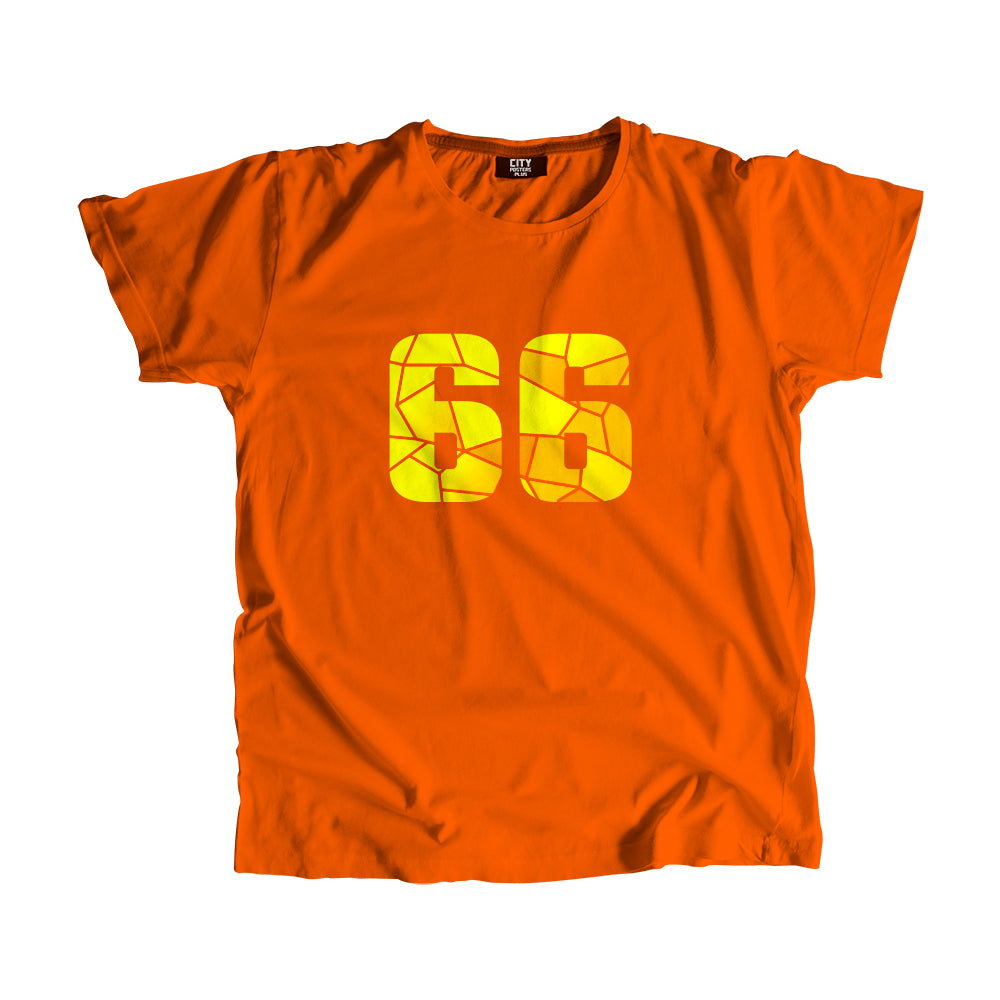 66 Number Men Unisex T-Shirt (Orange)