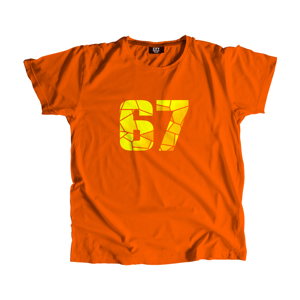 67 Number Men Unisex T-Shirt (Orange)