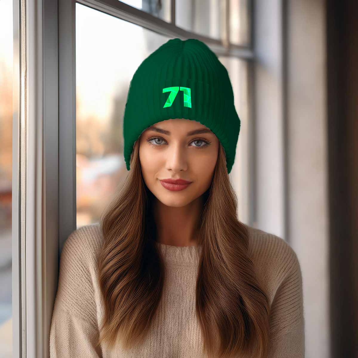Beanies Plus 71 Number Cuffed Beanie (Spruce)