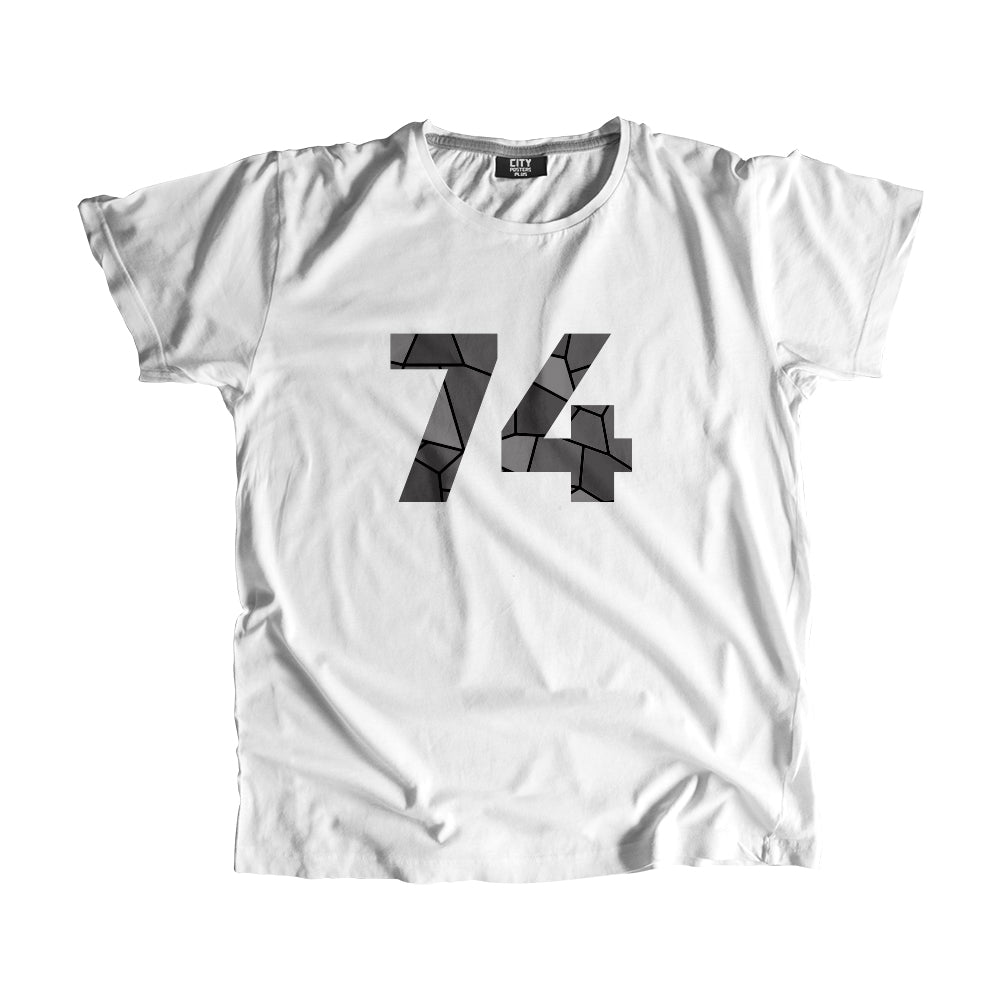 74 Number Men Unisex T-Shirt (White)