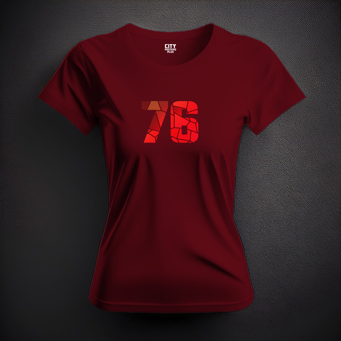 76 Number Women T-Shirt (Maroon)