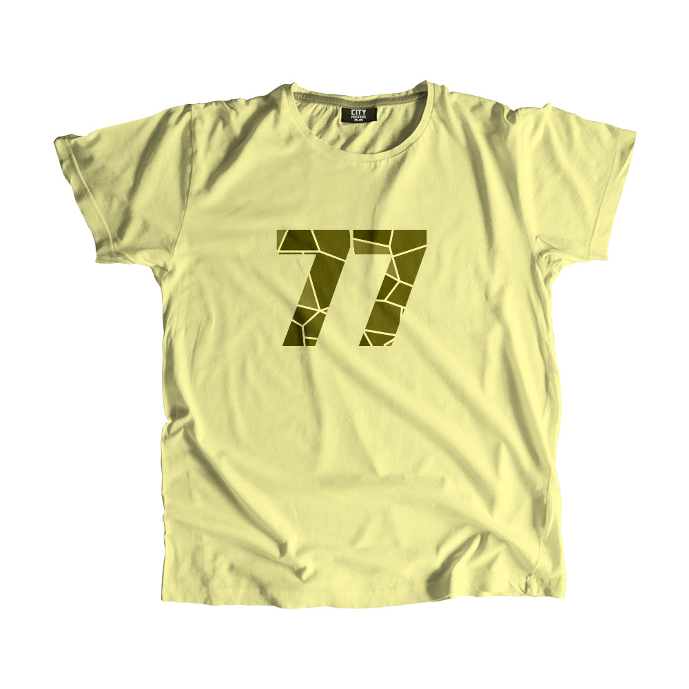 77 Number Men Unisex T-Shirt (Butter Yellow)