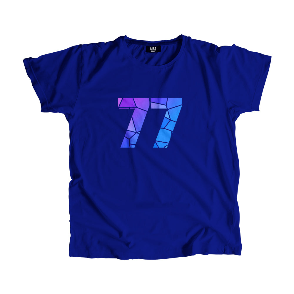77 Number Men Unisex T-Shirt (Royal Blue)