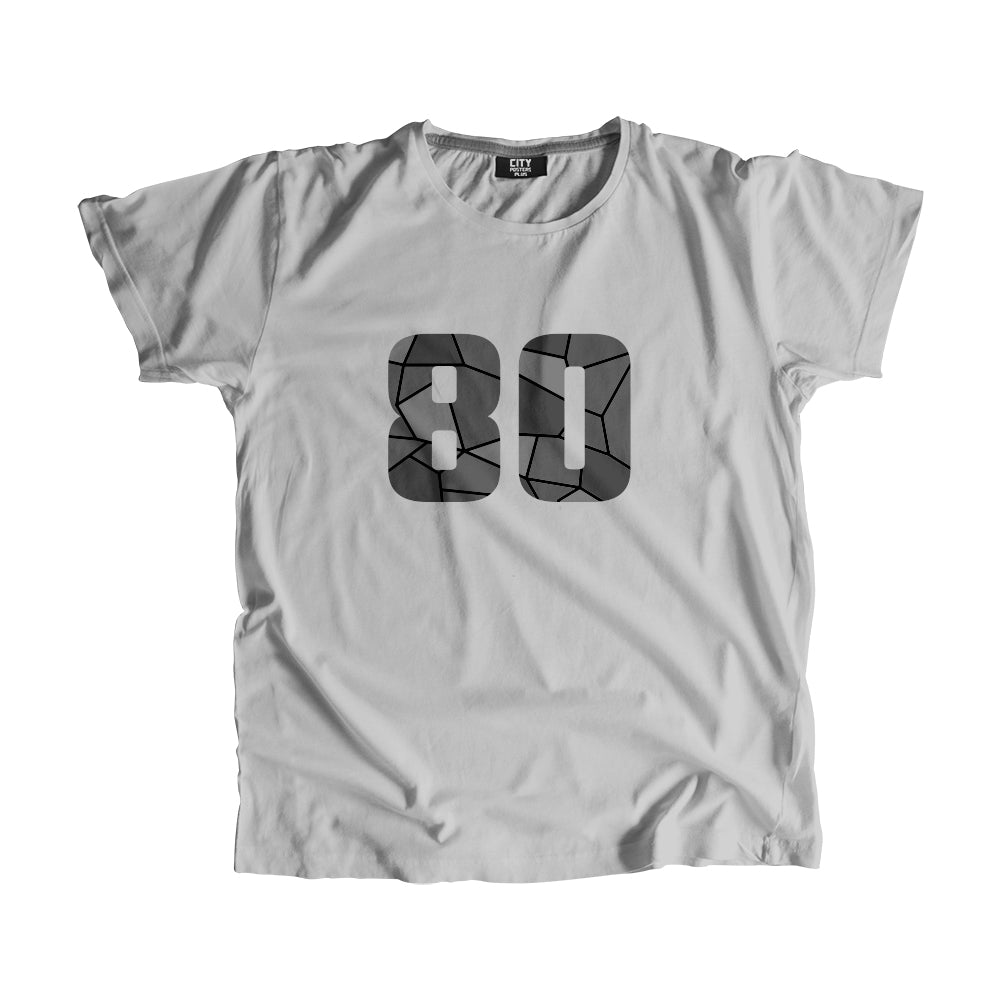 80 Number Men Unisex T-Shirt (Melange Grey)