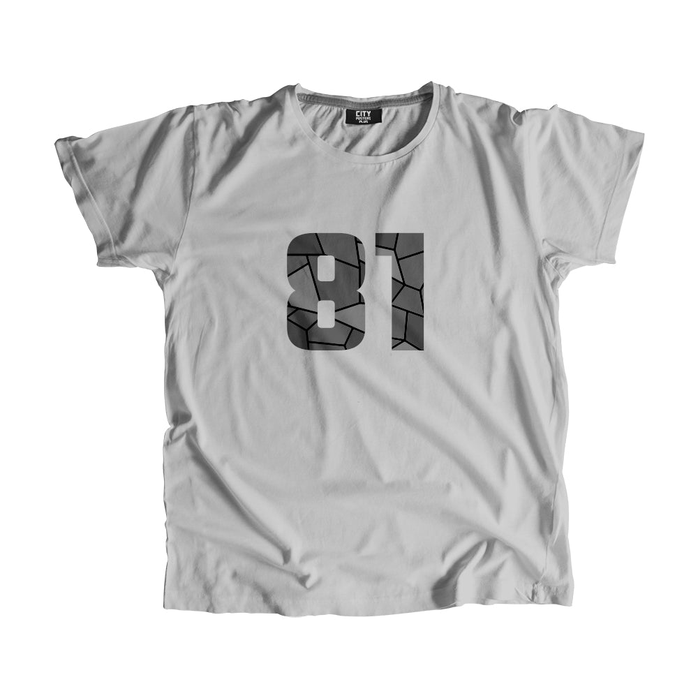 81 Number Men Unisex T-Shirt (Melange Grey)