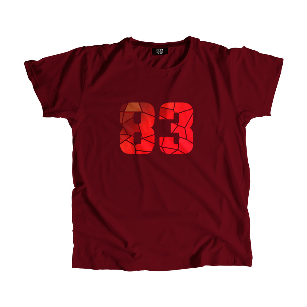 83 Number Men Unisex T-Shirt (Maroon)