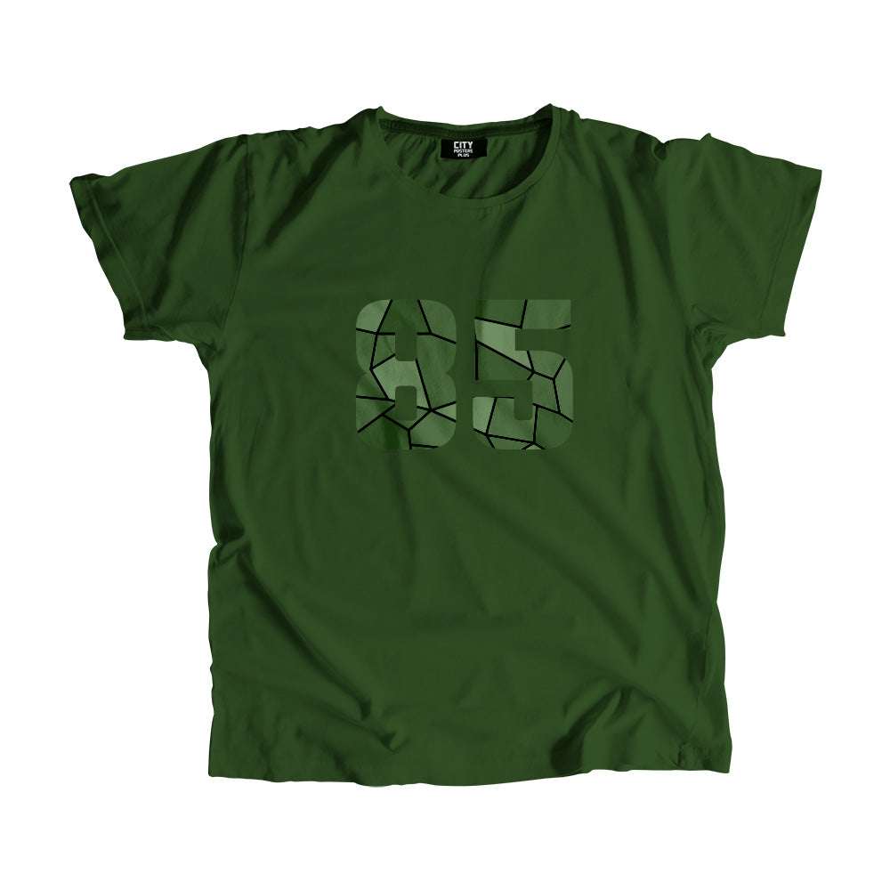 85 Number Men Unisex T-Shirt (Olive Green)