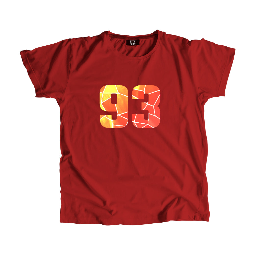 93 Number Men Unisex T-Shirt (Red)