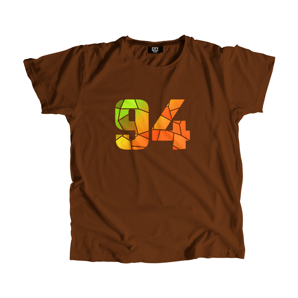 94 Number Men Unisex T-Shirt (Brown)