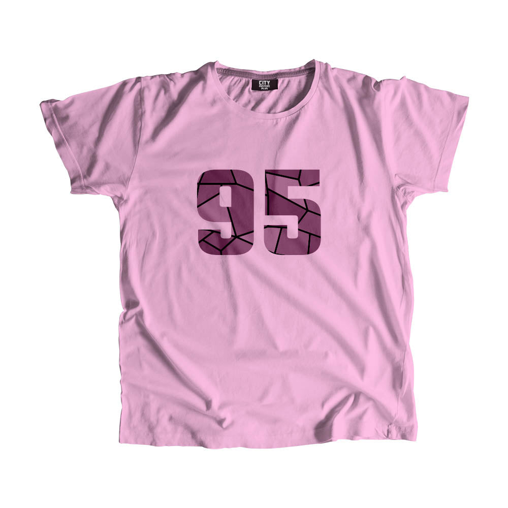 95 Number Men Unisex T-Shirt (Light Pink)