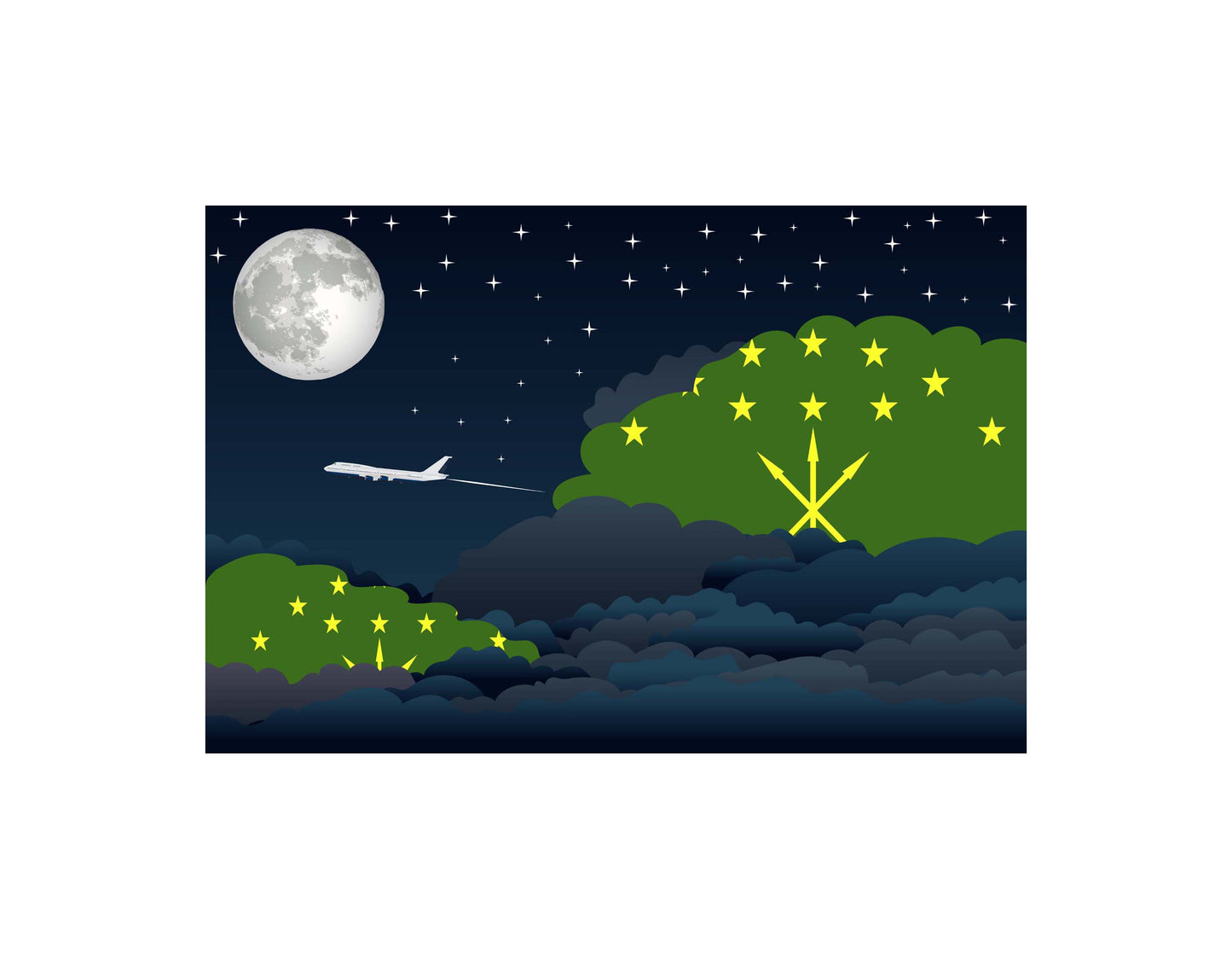 Adygea Night Clouds Blanket Throw