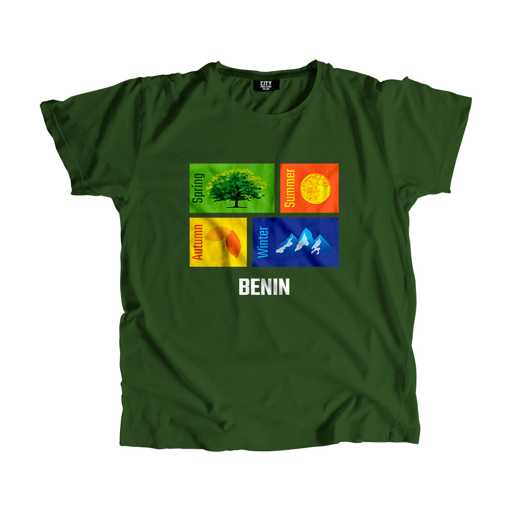 BENIN Seasons Men Unisex T-Shirt (Olive Green)