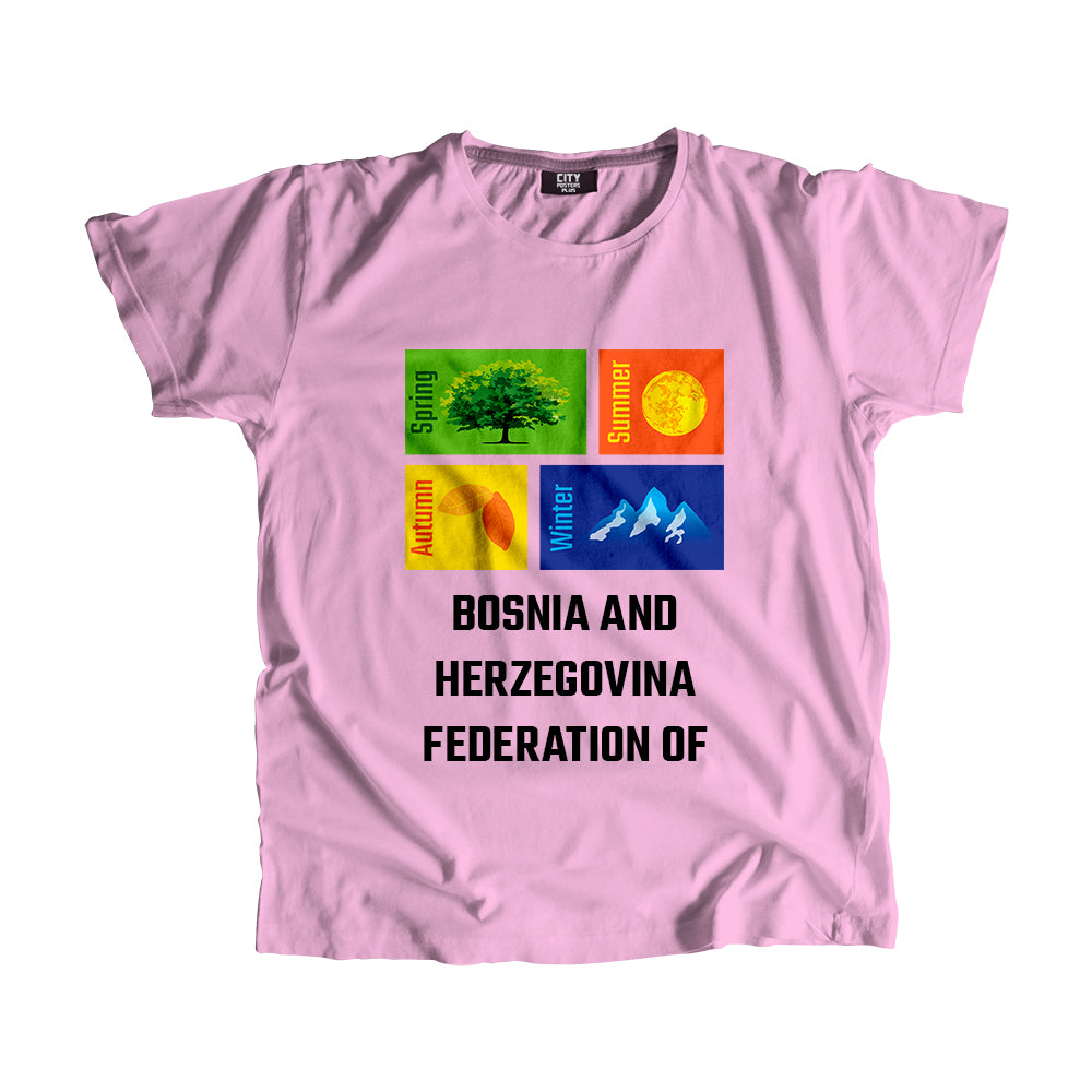 BOSNIA AND HERZEGOVINA FEDERATION OF Seasons Men Unisex T-Shirt (Liril Green)