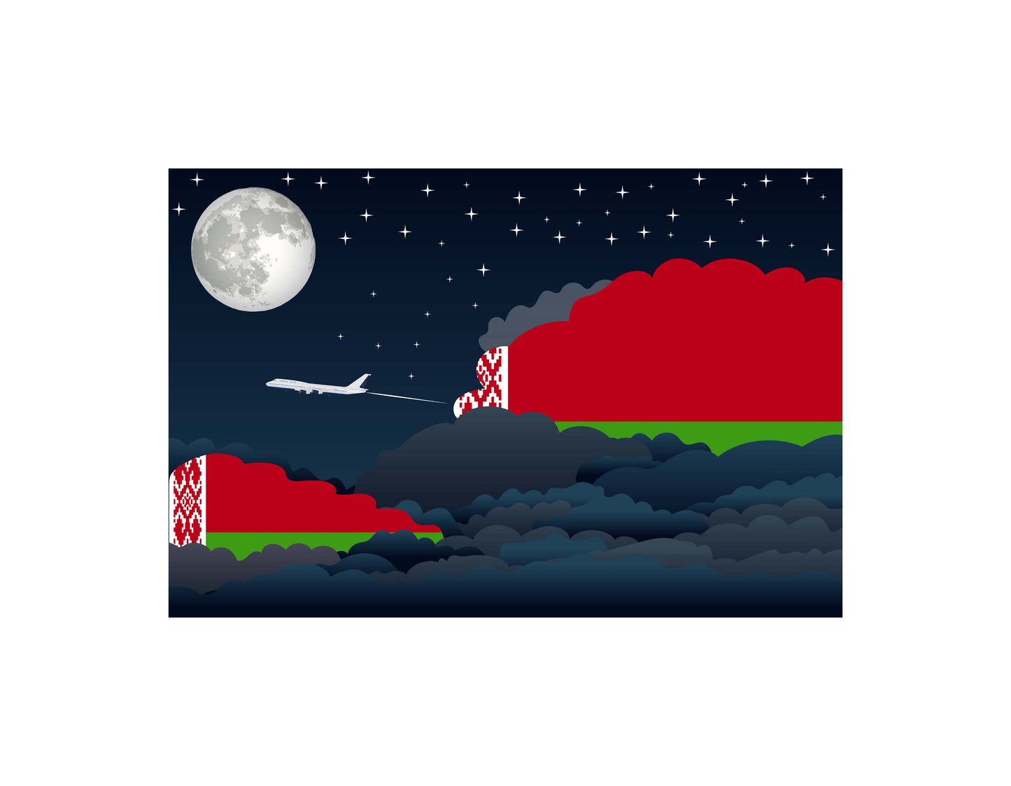 Belarus Night Clouds Blanket Throw