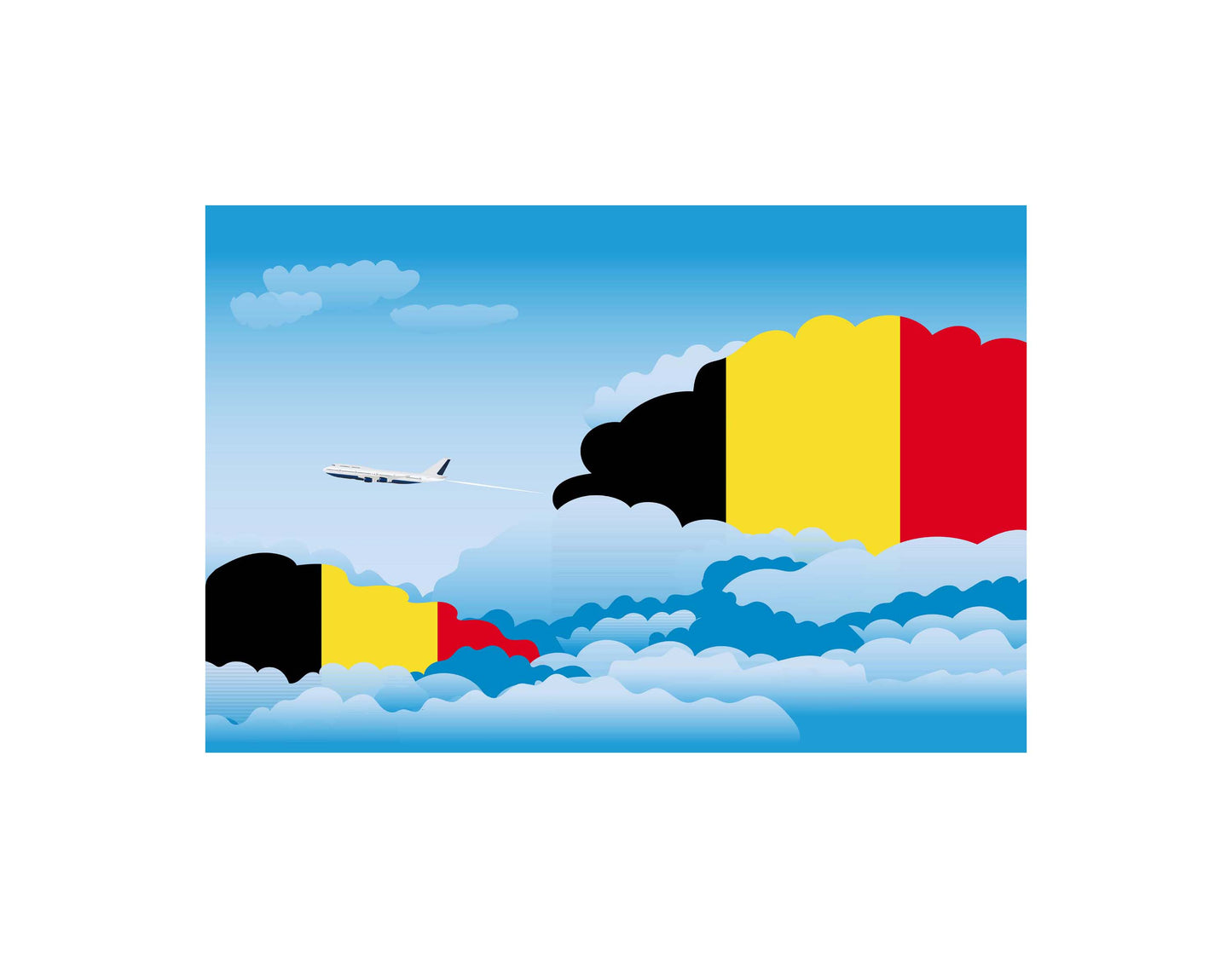 Belgium Day Clouds Blanket Throw