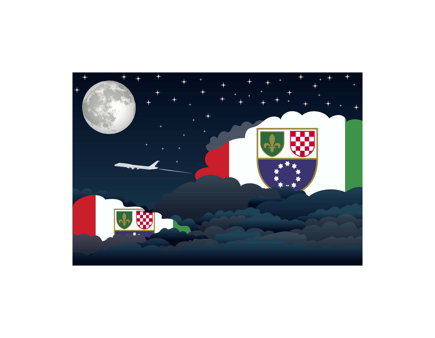 Bosnia Case and Herzegovina Federation of Night Clouds Blanket Throw