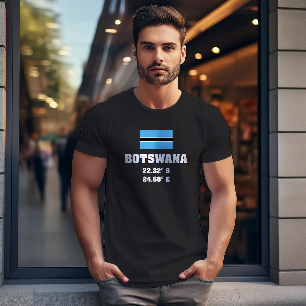 Botswana Latitude Longitude Men Unisex T-Shirt