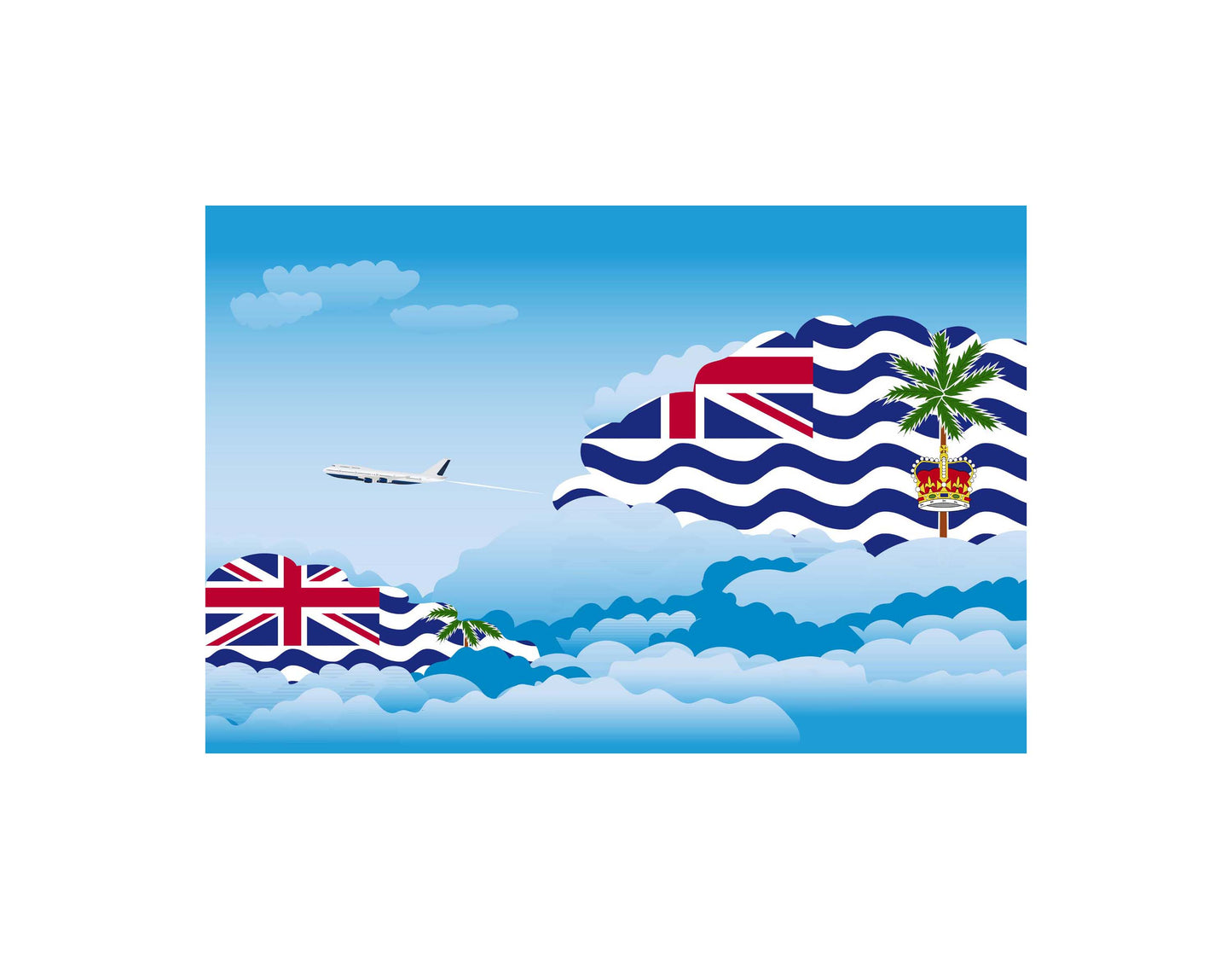 British Indian Ocean Territory Day Clouds Blanket Throw