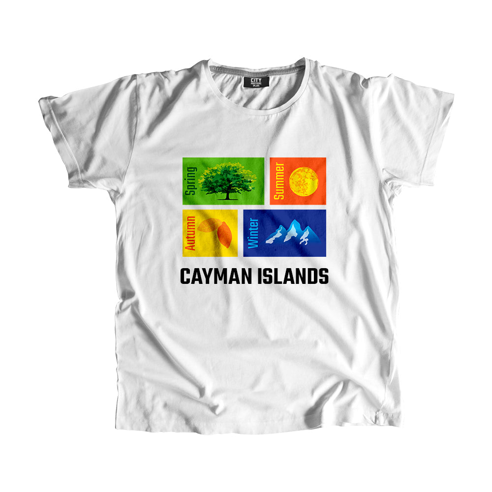 CAYMAN ISLANDS Seasons Men Unisex T-Shirt (White)
