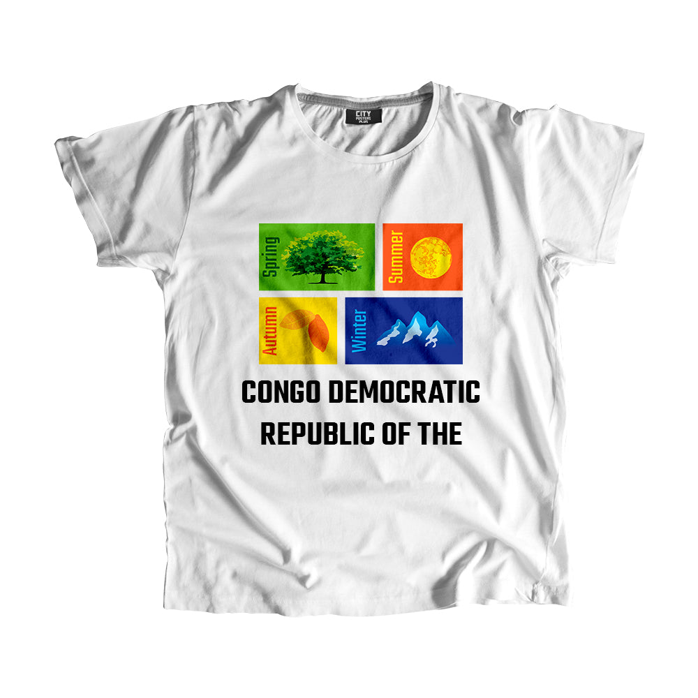 CONGO DEMOCRATIC REPUBLIC OF THE Seasons Men Unisex T-Shirt (White)