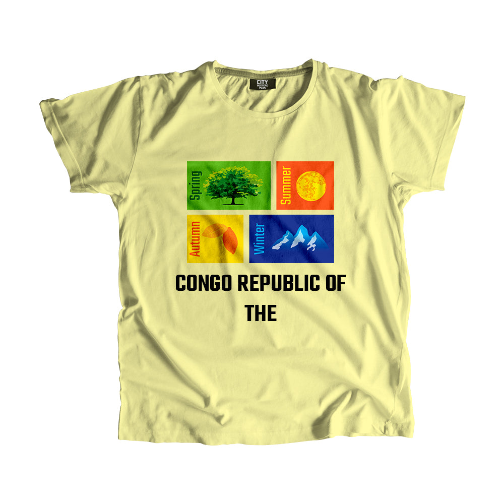 CONGO REPUBLIC OF THE Seasons Men Unisex T-Shirt (Butter Yellow)