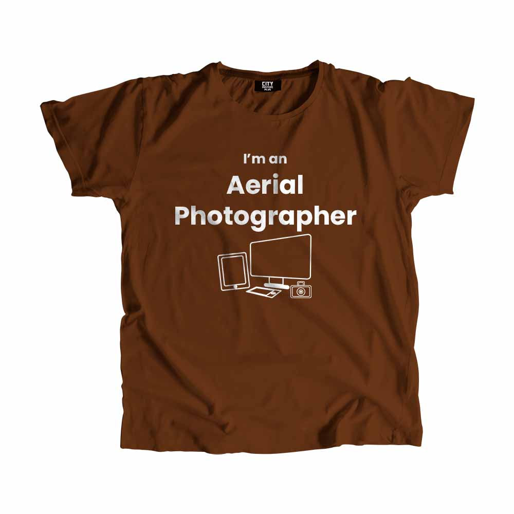 Aerial Photographer Men Unisex T-Shirt (Brown)