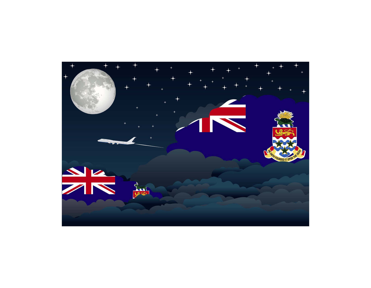 Cayman Islands Night Clouds Blanket Throw