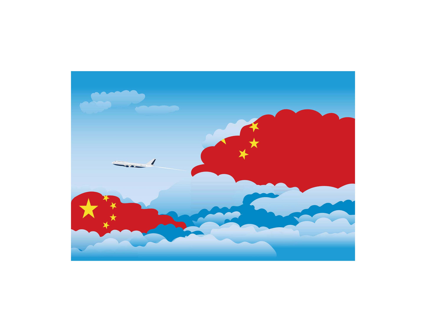 China Day Clouds Blanket Throw